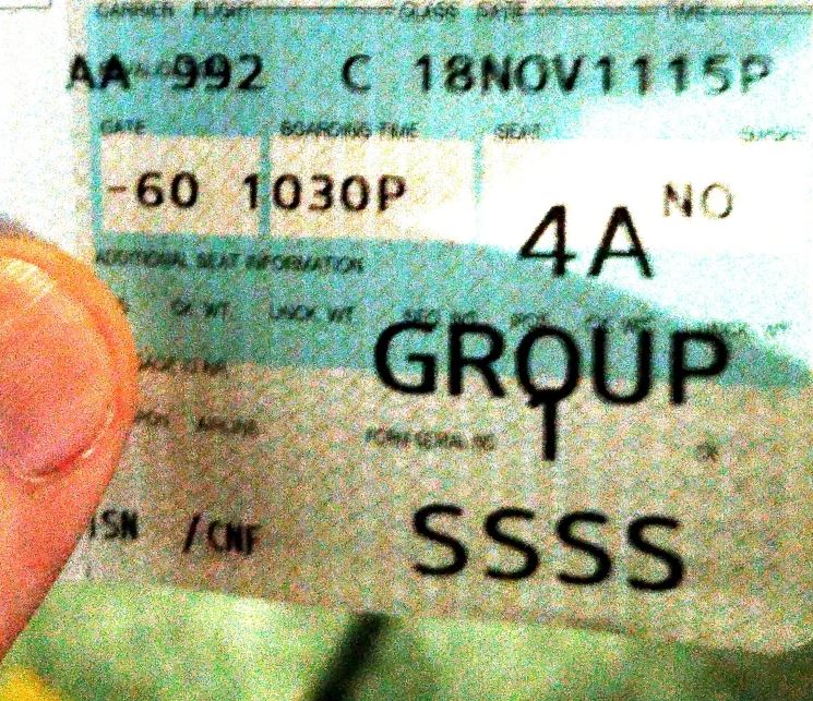 O que significa SSSS no cartão de embarque?